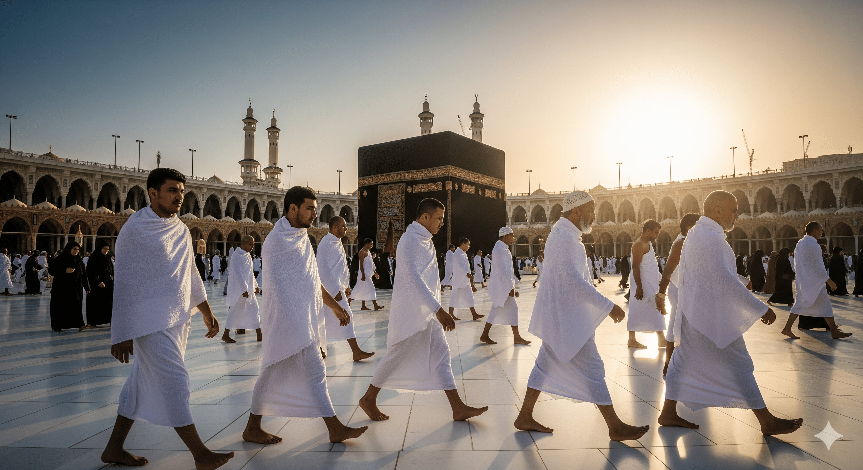 A group of people touring a city